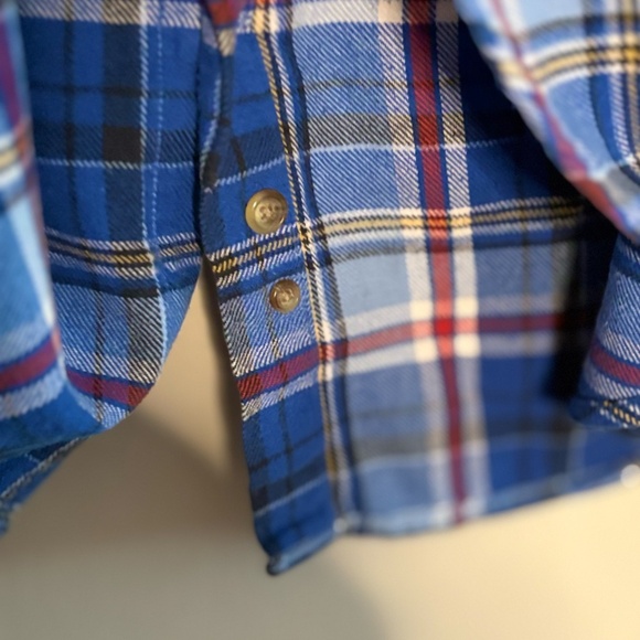 Vintage Chaps Blue & Red Plaid Lightweight Flannel Button Down Shirt - Picture 15 of 15